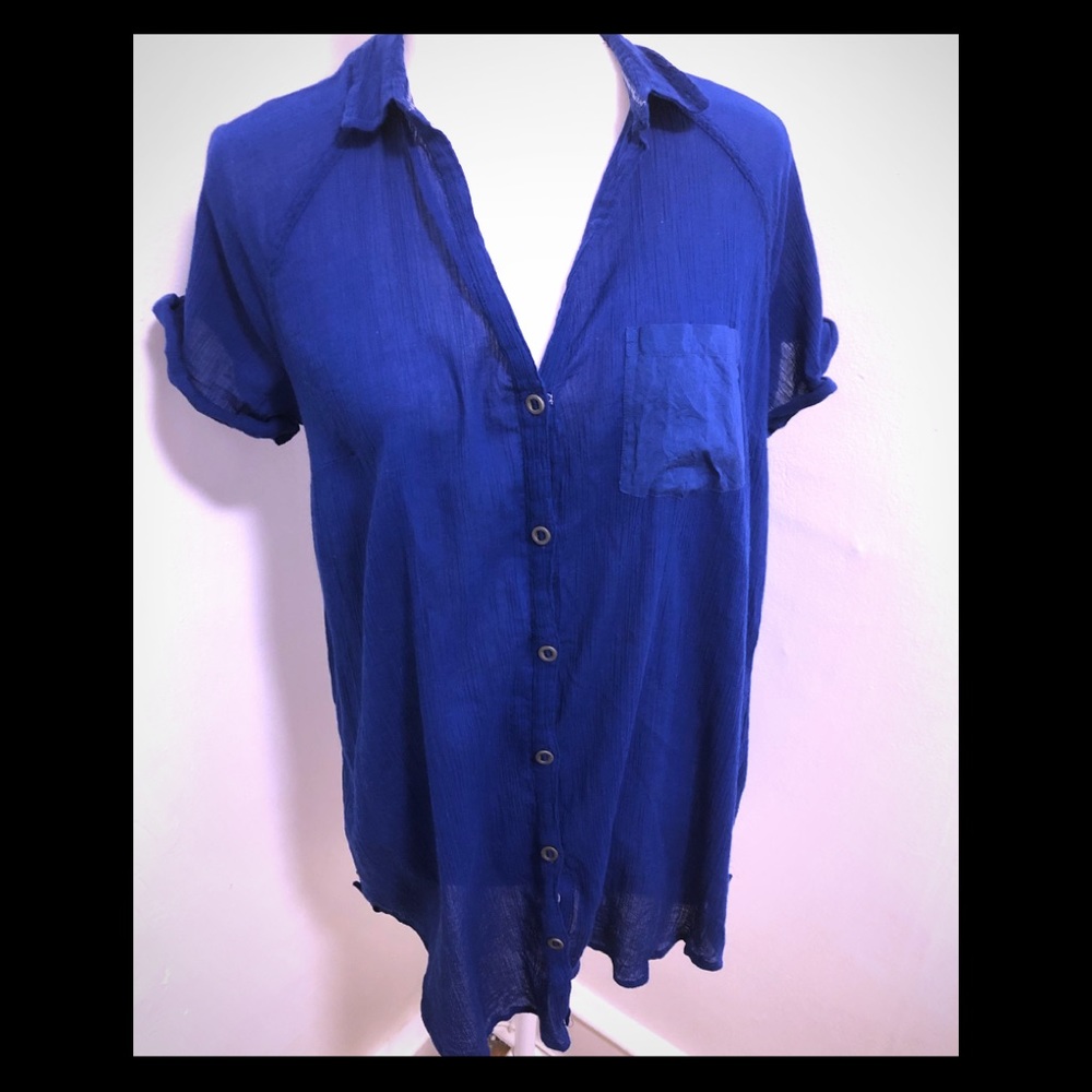 Hei Hei Anthropologie Cobalt Blue Blouse Medium